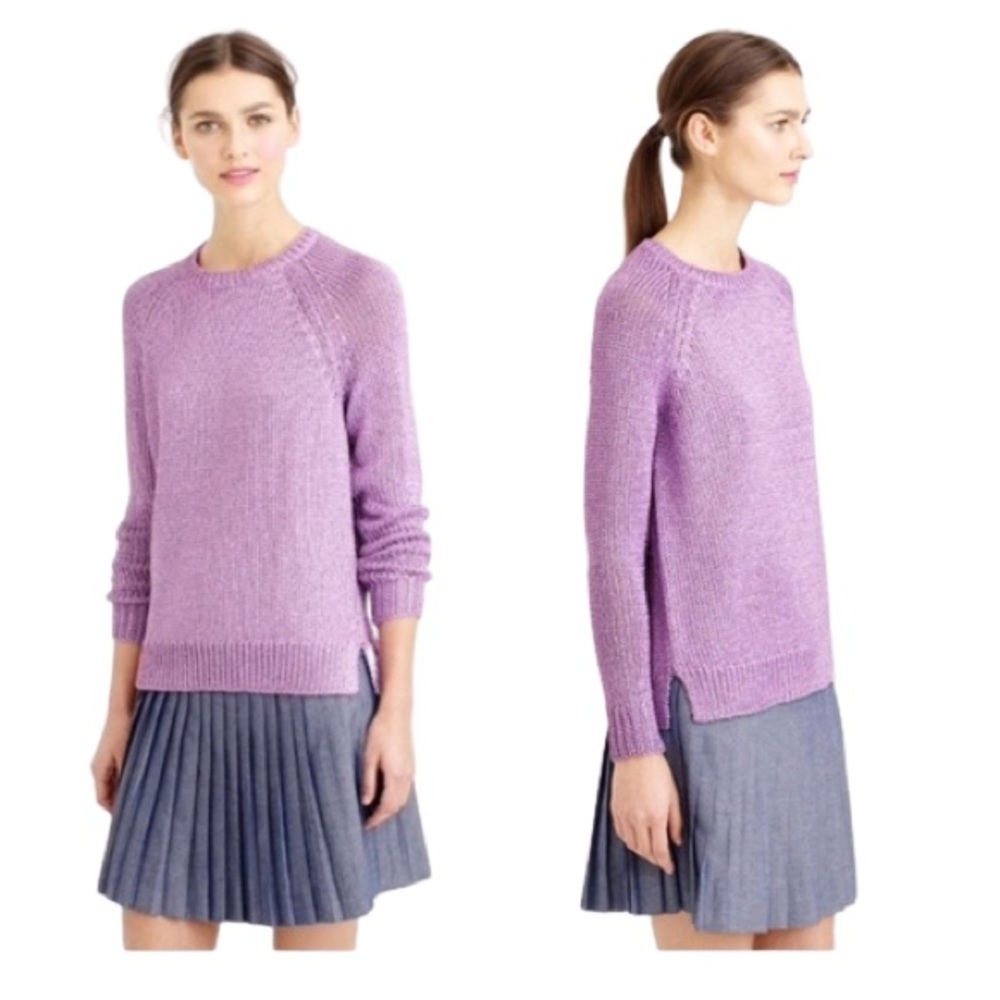 🌟🌟HOST PICK🌟🌟  J. Crew Purple Sparkle Metallic Crew Neck Knit Sweater- S…